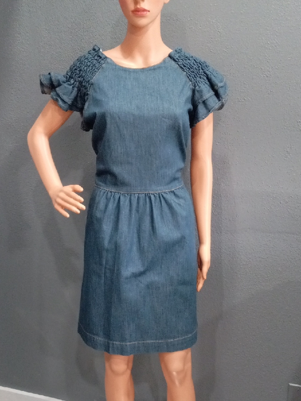 RED Valentino Denim-Style Mini Dress in Blue